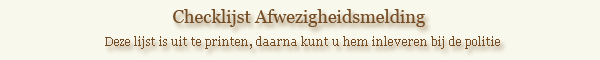 checklijst t.b.v. de politie